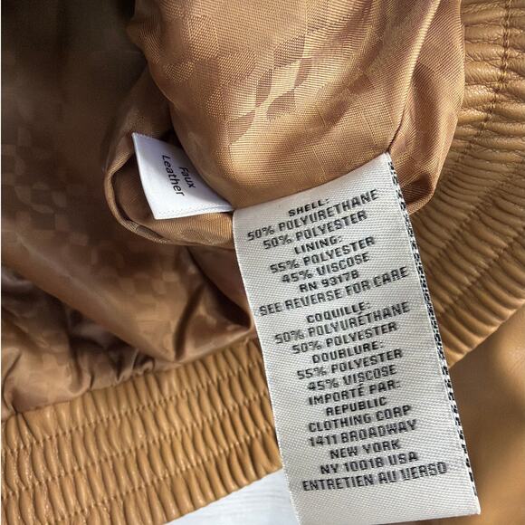 Jason Wu Flap Patch Pocket Faux Leather Jacket In Camel Women's Size Medium New - Picture 9 of 9